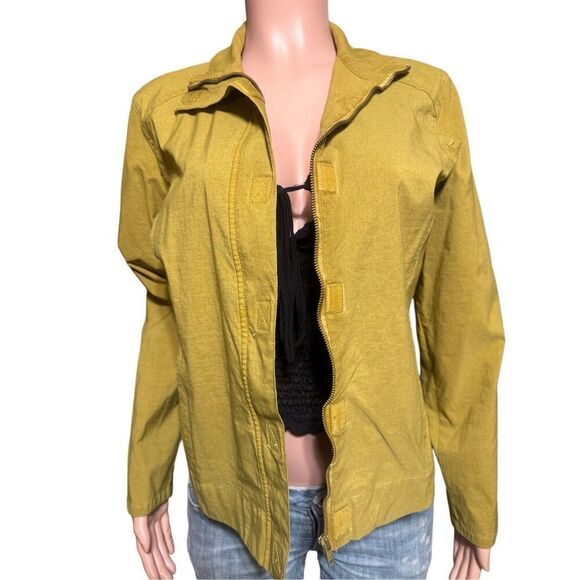 Weekendz off women's long sleeve mandarin collar zip-up with Velcro jacket L - Picture 2 of 8